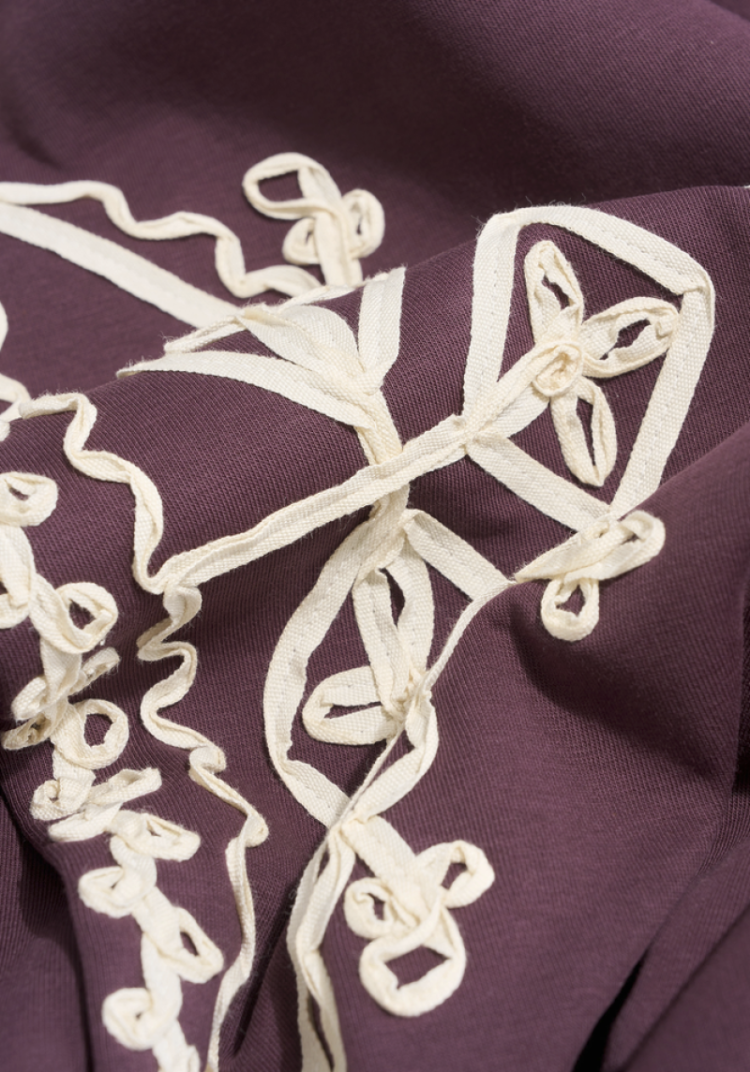 Sweater met opgelegde print op mouwen EX851 Fudge