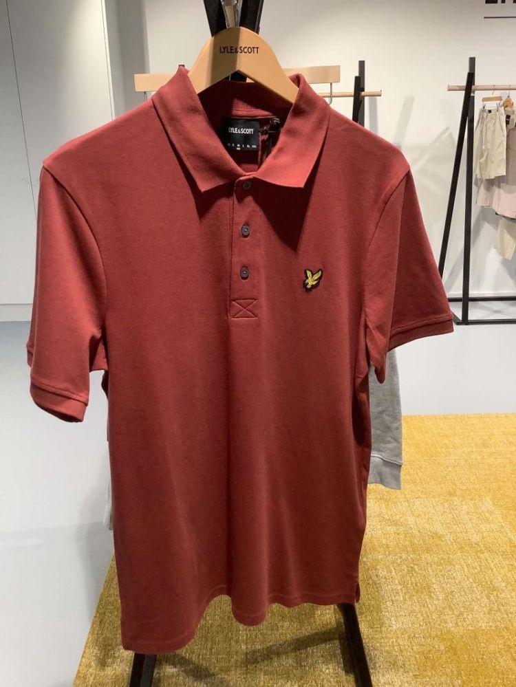 Plain polo effen met geel logo Y497 Light Burgundy