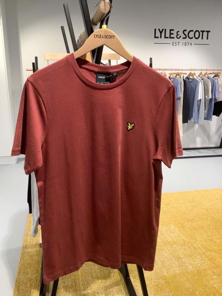 NOS Plain T-shirt effen basic geel logo  y497 Light Burgundy