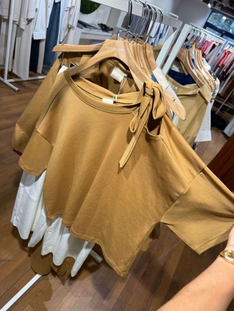 Bravo GOTS Tie T-shirt met striklint aan zijkant hals 235 Cloud Dancer