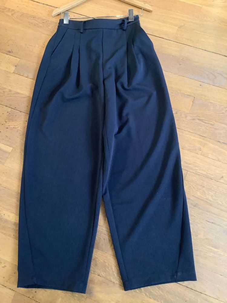 Maya HW pant broek bandplooitjes 2994 sky captain