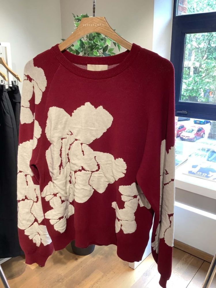Pull grote bloemen 628 Biking Red