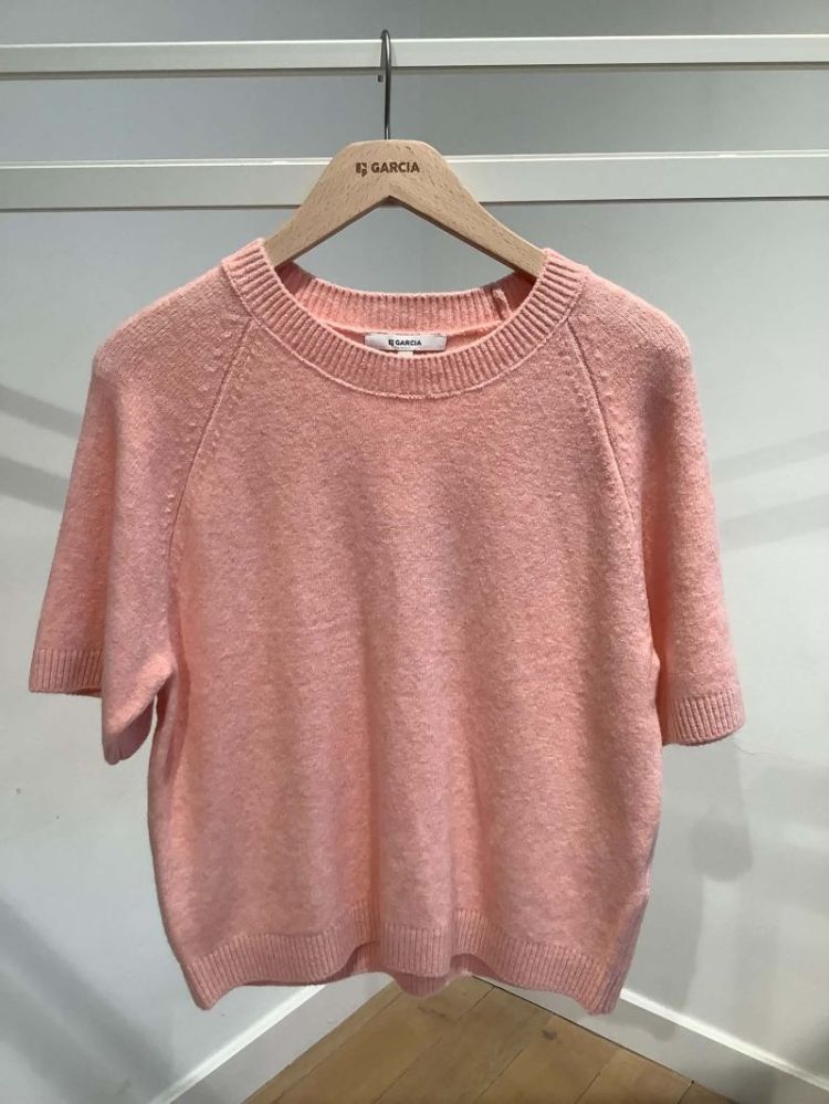 Pull effen km ronde hals 4212-peach glow